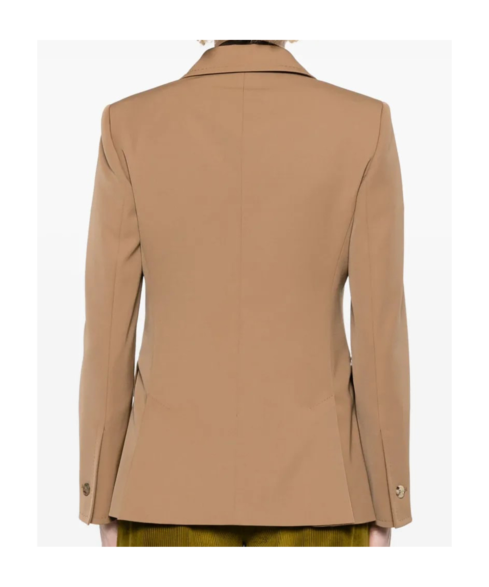 Max Mara Notched Lapels Single-breasted Jacket With Split Cuffs In Nude