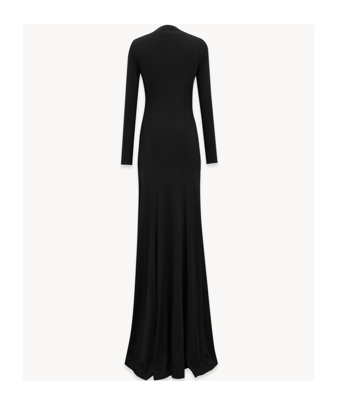 Saint Laurent Long-sleeved Wool Dress In Black