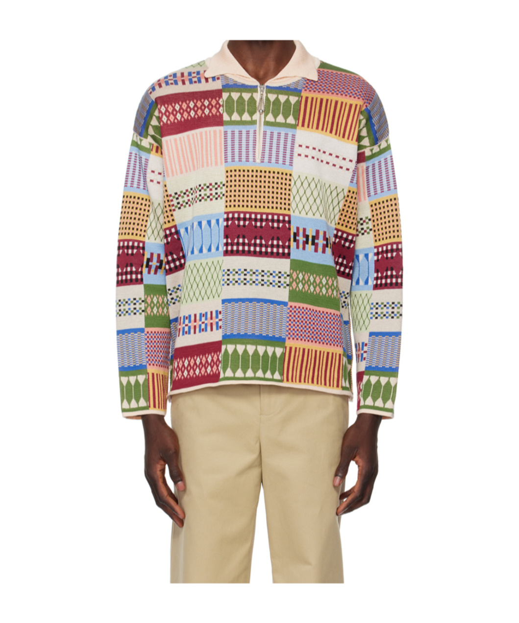 Bode Long-sleeved Polo Shirt In Nude