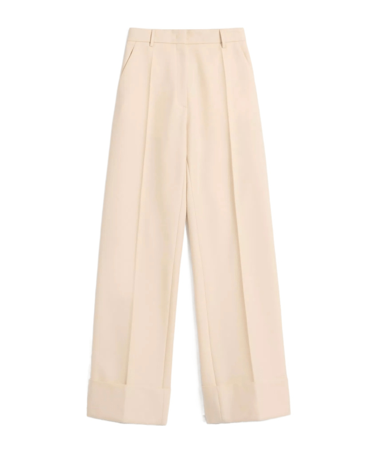 Valentino Hose Aus Diagonal Dry Wool Frau Elfenbein 50 In Nude