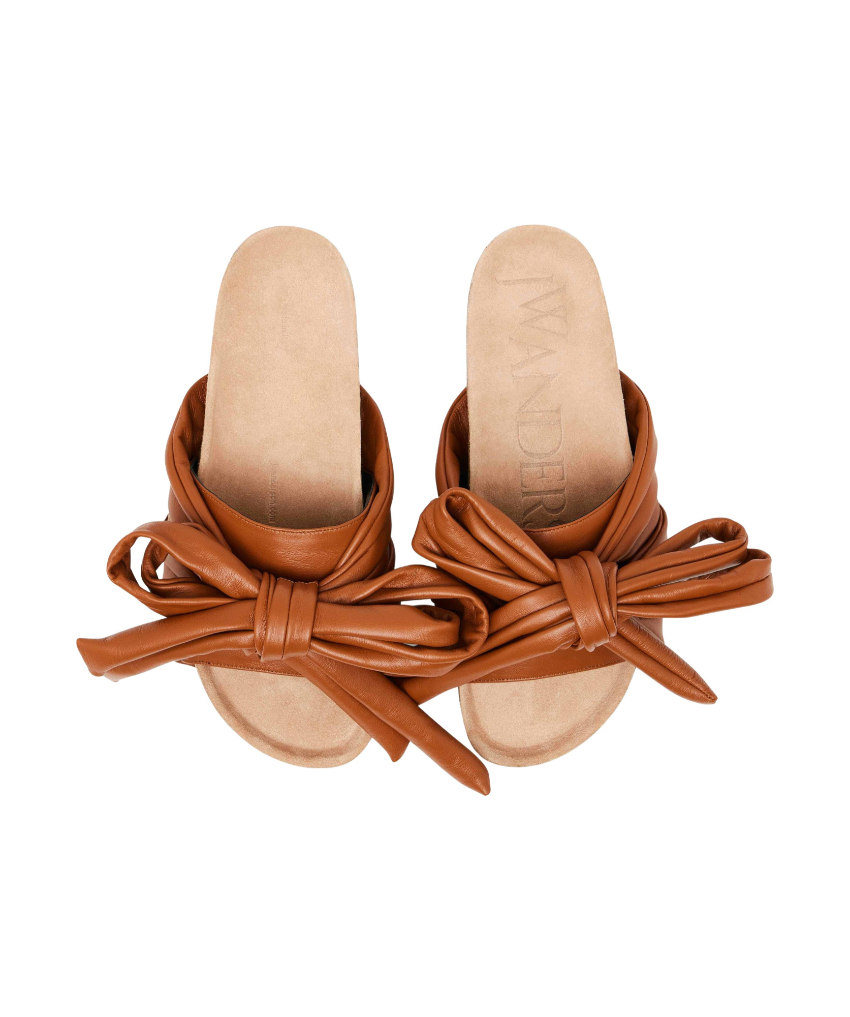 Jw Anderson Bow Flat Sandals In Brown