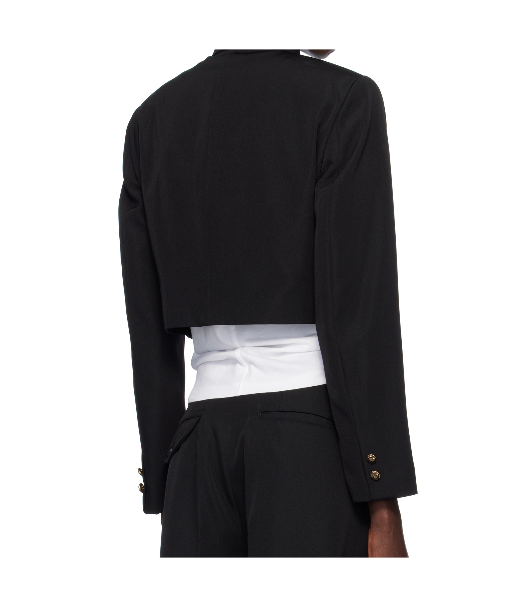 COMME DES GARÇONS BLACK WOOL POLYESTER DOESKIN BLAZER