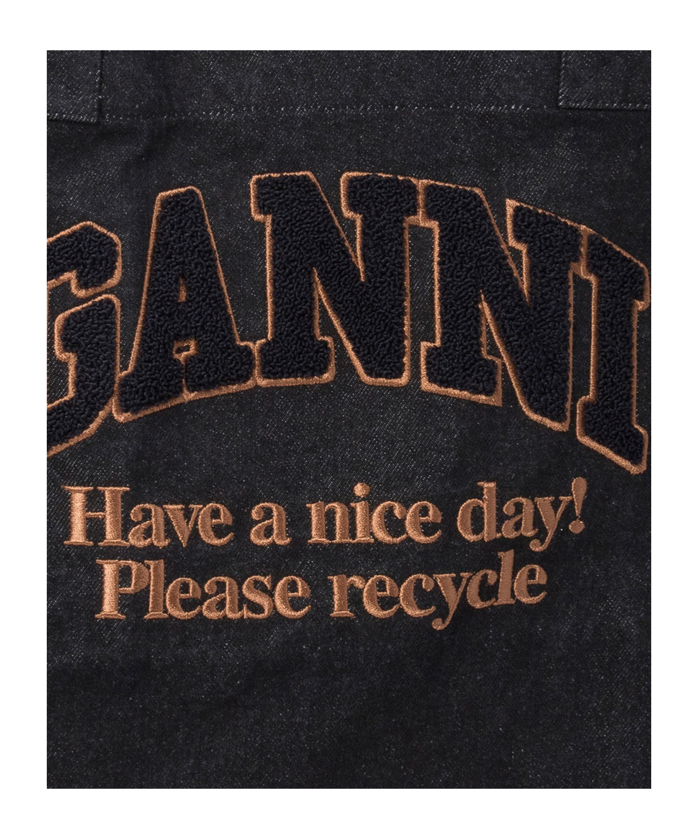 GANNI LARGE DENIM TOTE BAG