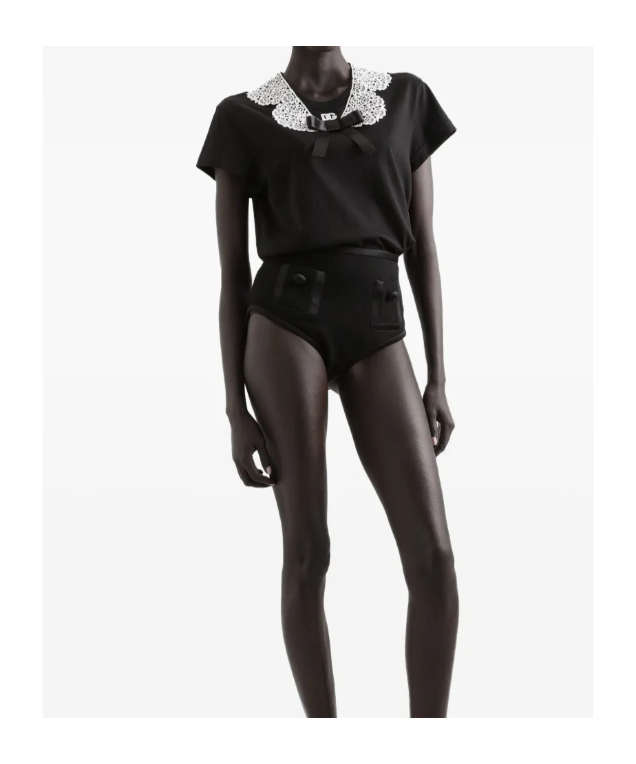 Dolce & Gabbana Lace-trim Blouse In Black