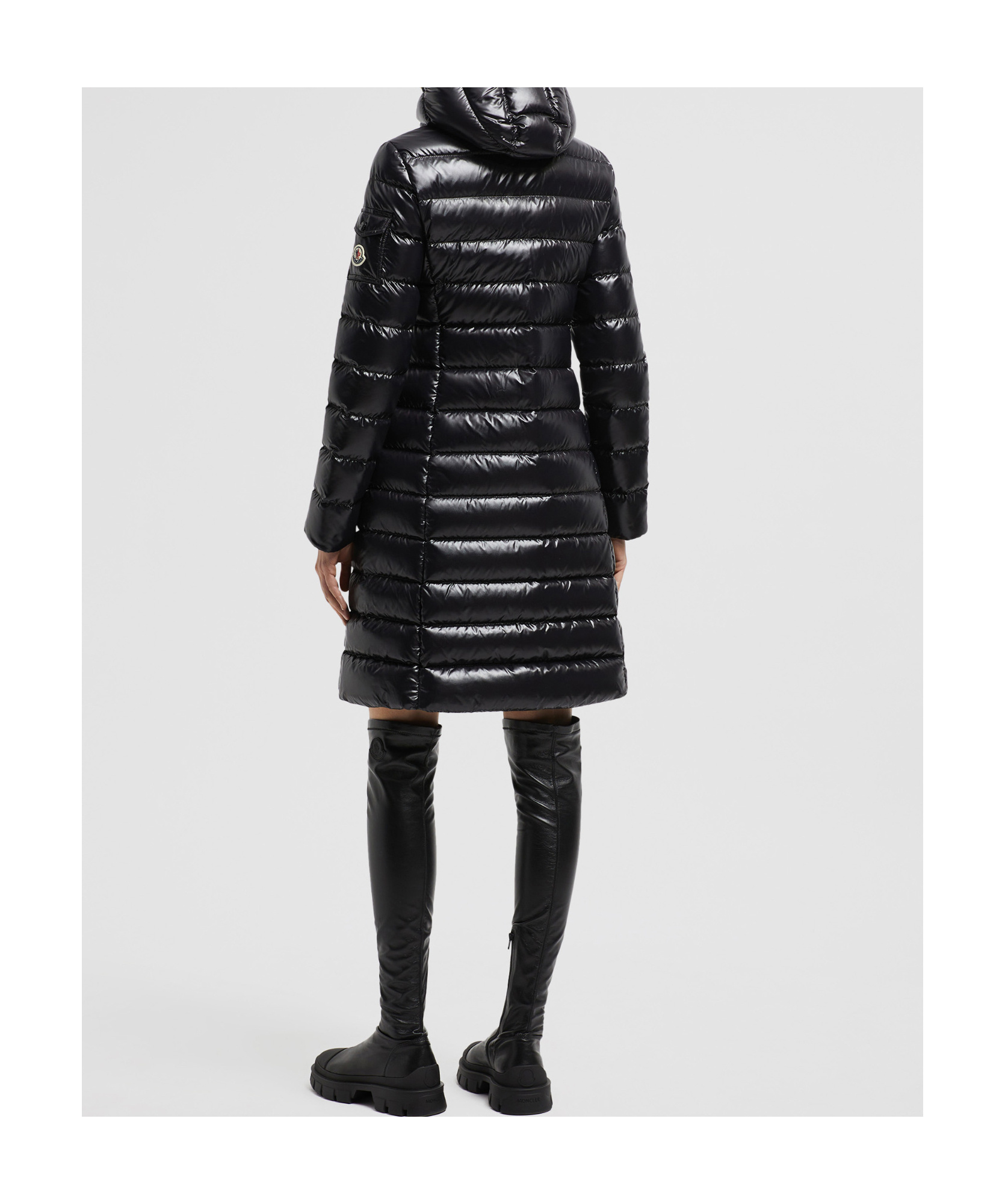 Shop Moncler Moka Long Down Jacket In Black