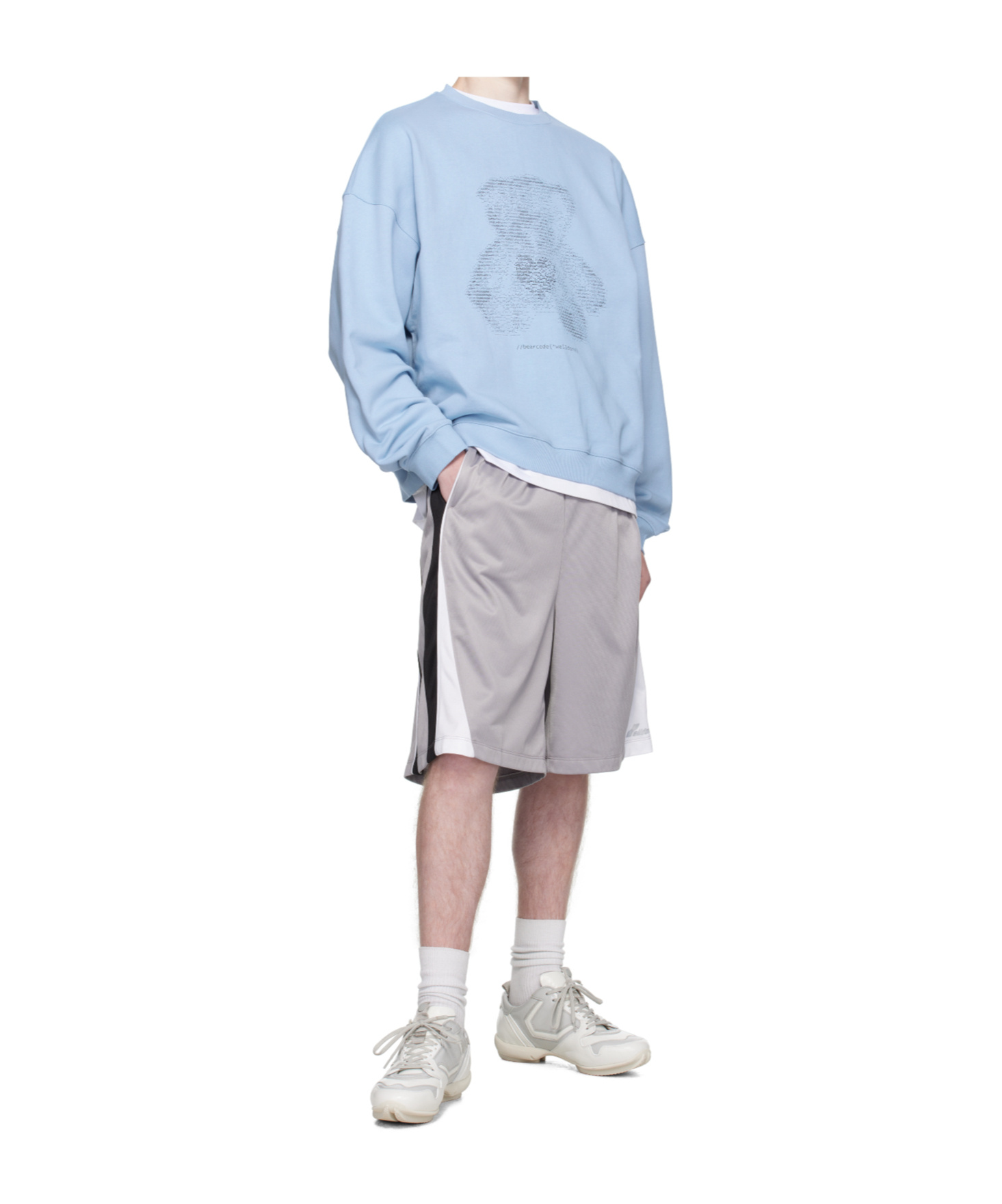 We11 Done Coding Teddy Sweatshirt In Blue