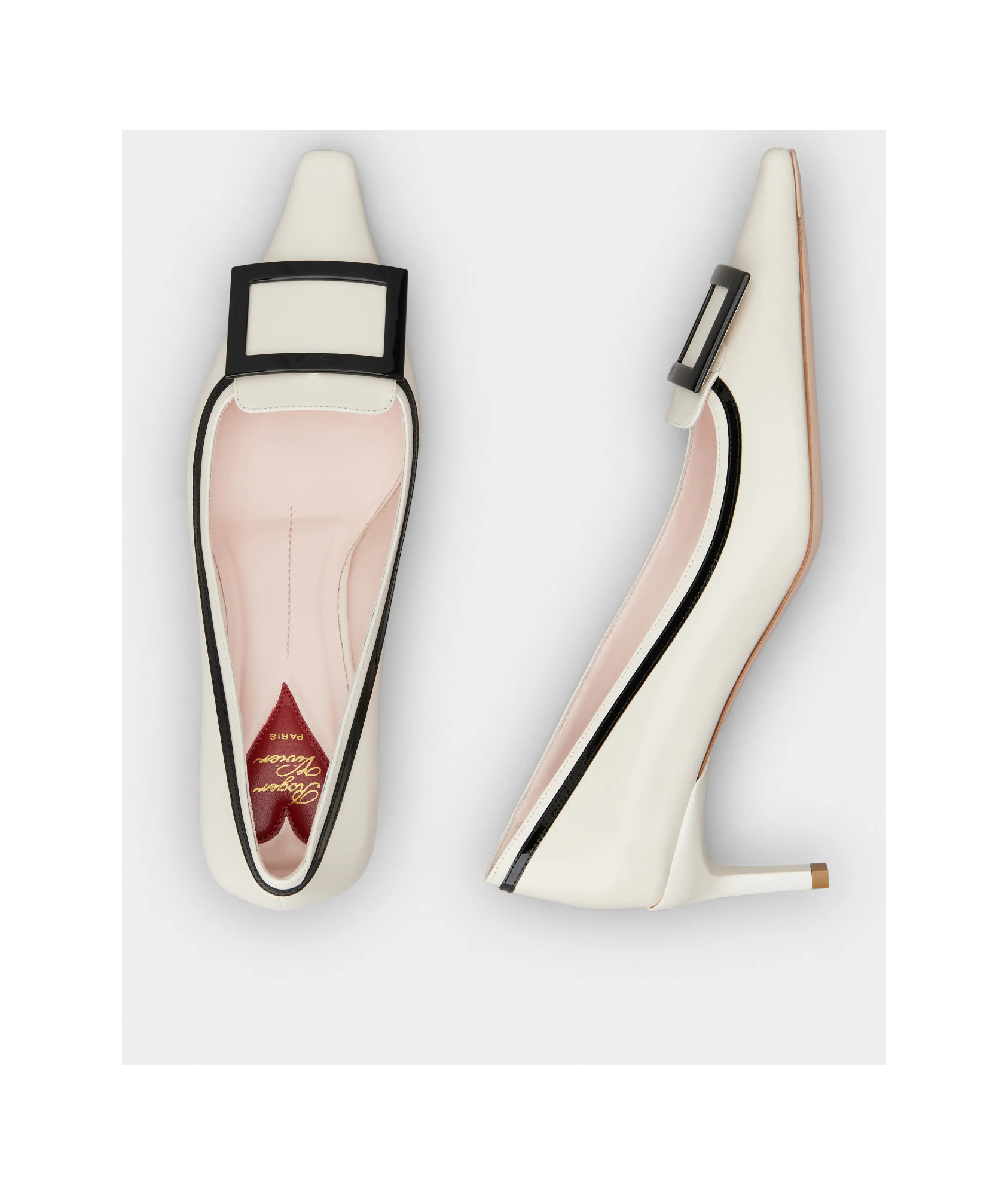 Shop Roger Vivier Viv' Canard Pumps In Leather In Nude