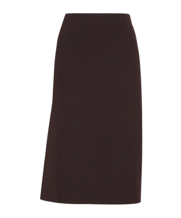 Fendi Aubergine Wool Skirt In Black