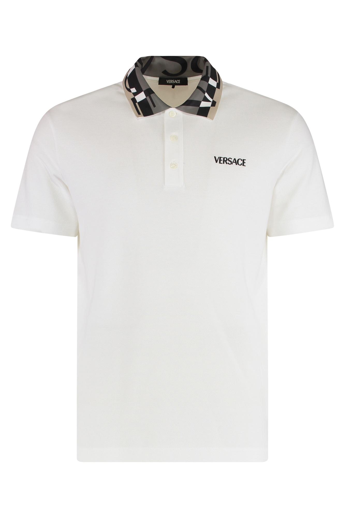 Versace Short-sleeved Polo Shirt In White