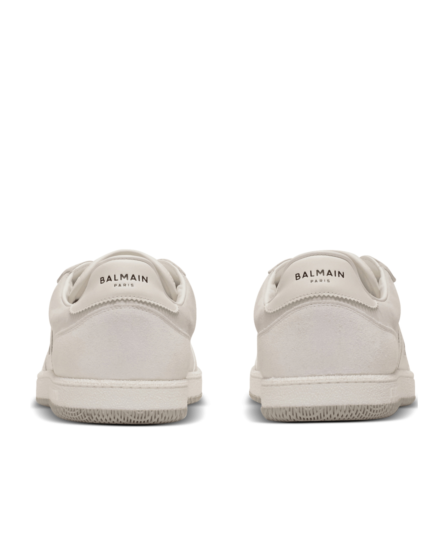 Balmain Swan Suede And Smooth Leather Trainers In White