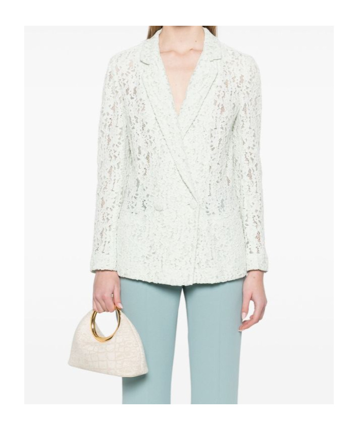 Shop Twinset Lace Blazer In White