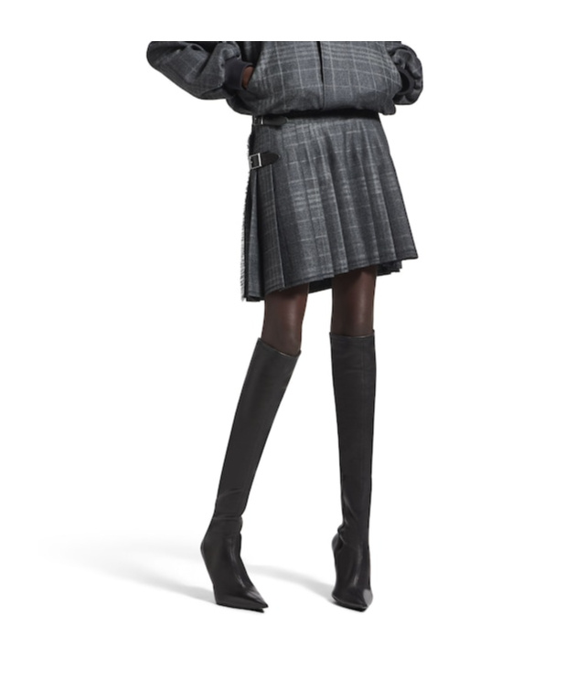 Balenciaga Women's Pleated Mini Skirt In Grey In Gray