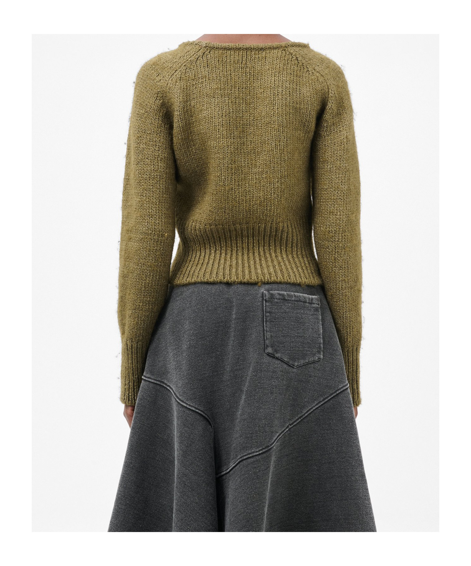 Our Legacy Cropped Brown Knitted Sweater In Green