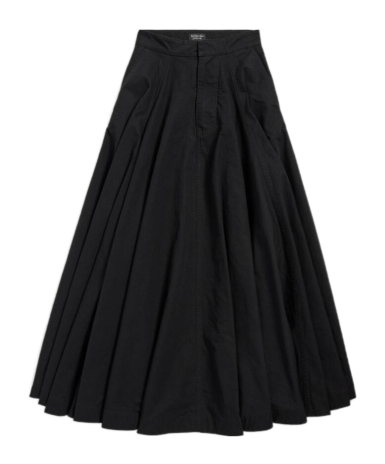 Balenciaga Women's Godet Maxi Skirt In Black