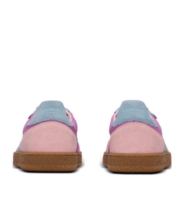 Balmain Swan Suede Rubber Sole Sneakers In Multi