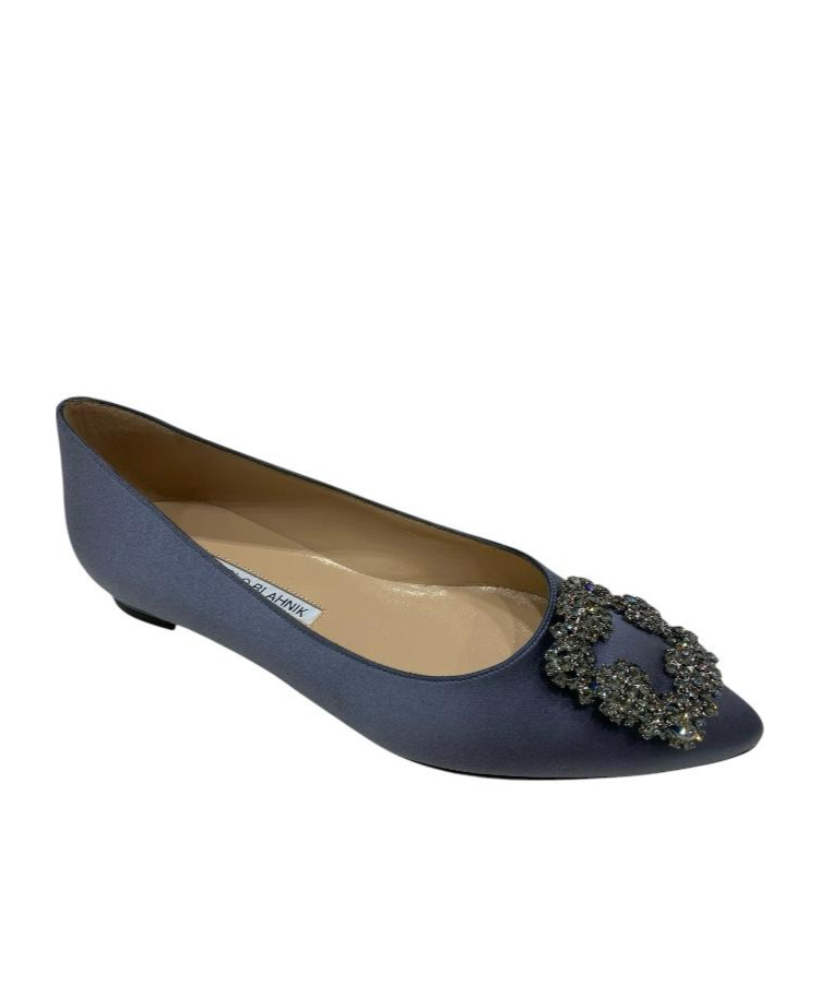 Manolo Blahnik Pointed Ballet Shoes In Black