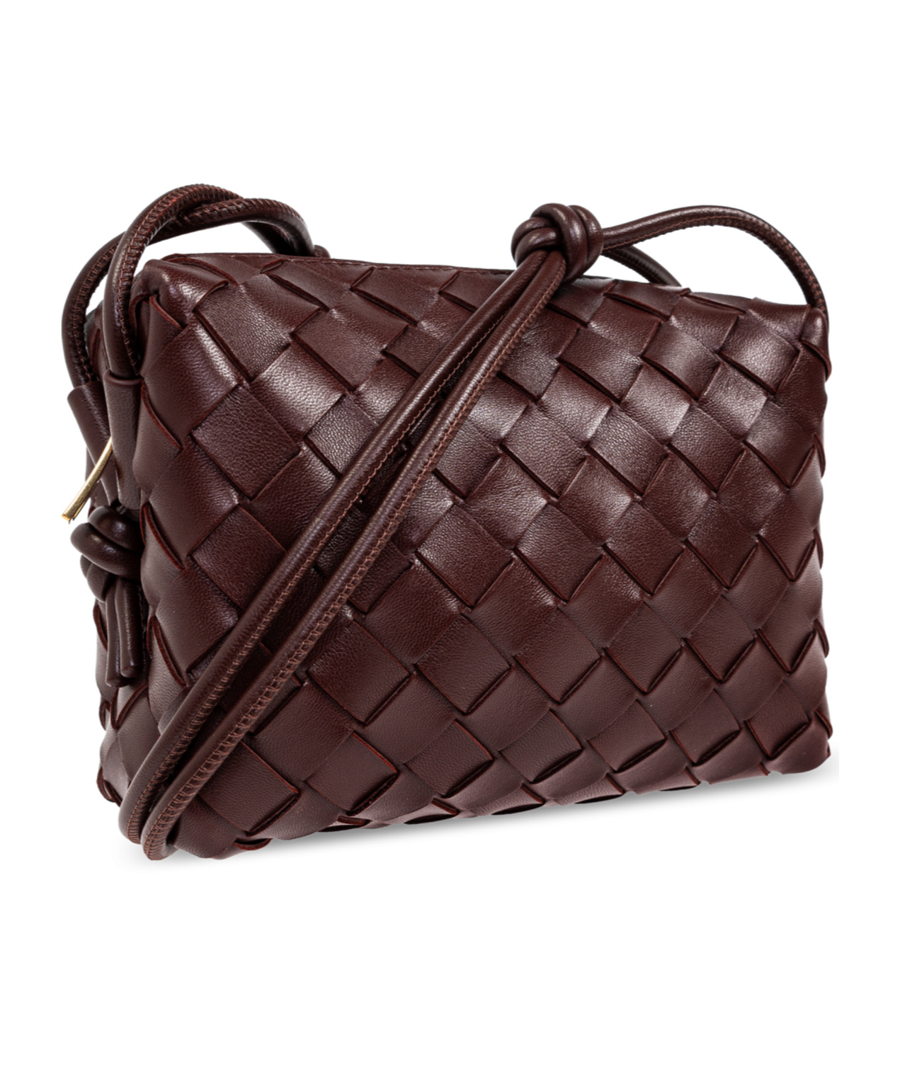 Bottega Veneta Mini Loop Knitted Shoulder Bag In Red