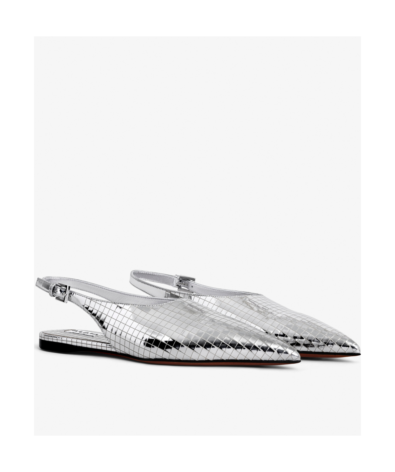 Alaïa Art Deco Ballet Flats In Gray