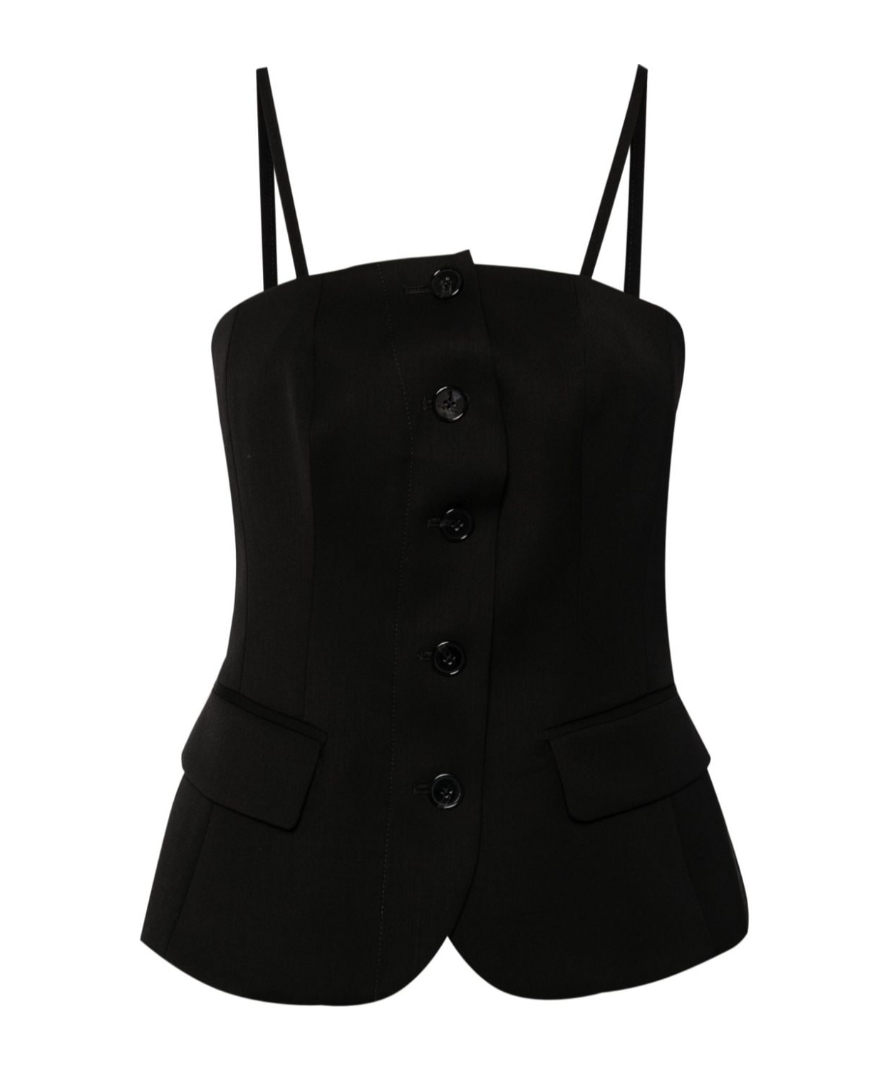 Dondup Button-up Tank Top In Black