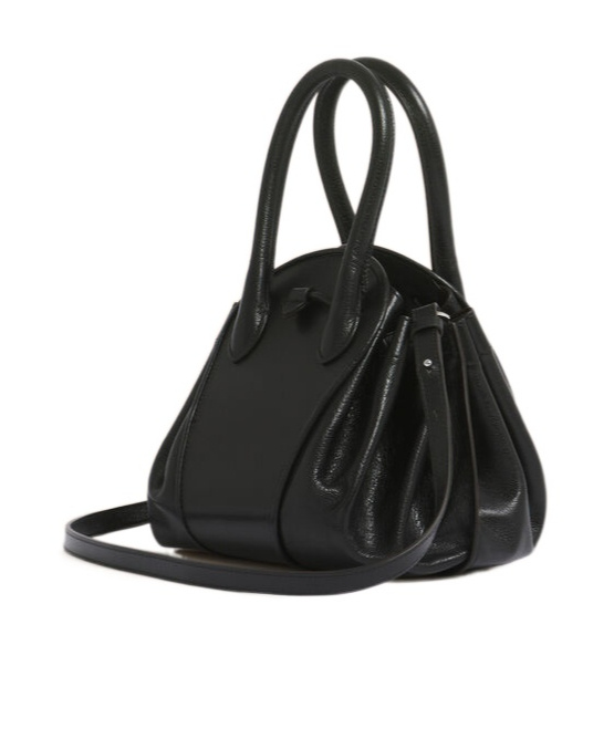 Marni Black Leather Tulipea Small Handbag In Black