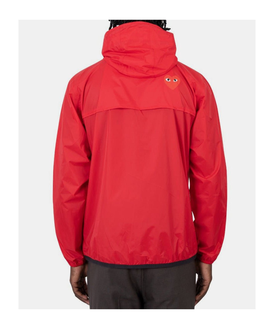 Comme Des Garçons Play Hooded Casual Jacket In Red