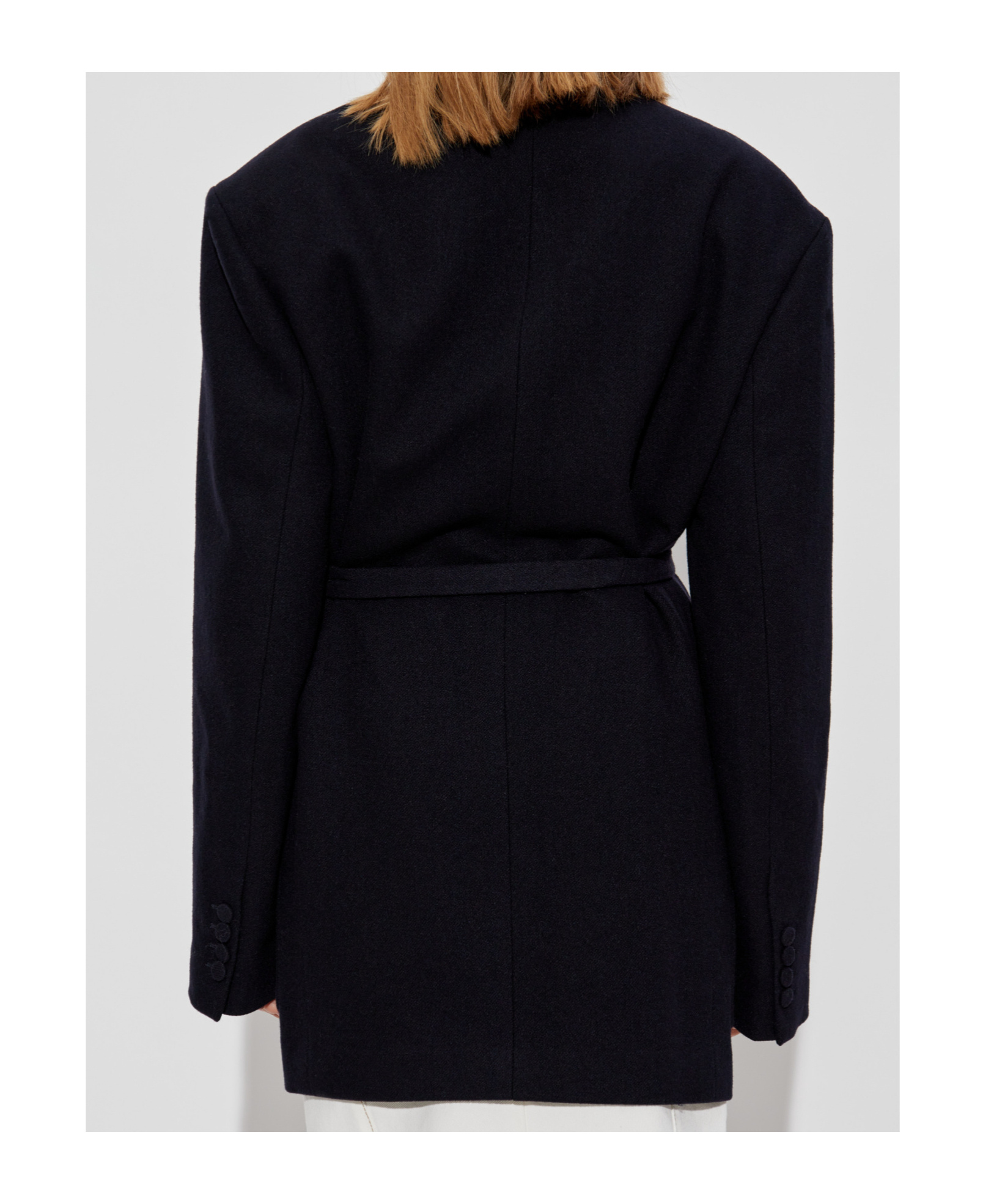 Dries Van Noten Wool Blend Double-breasted Coat In Black