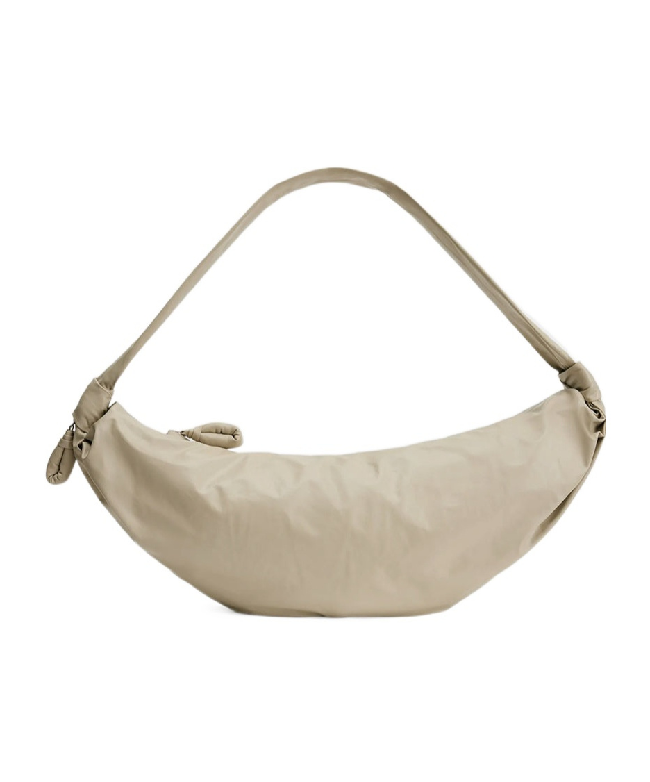 Lemaire Large Soft Croissant Leather Shoulder Bag In Brown