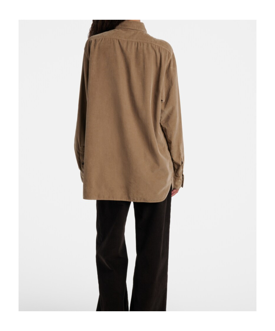 The Row Sisilia Cotton Corduroy Shirt In Neutral