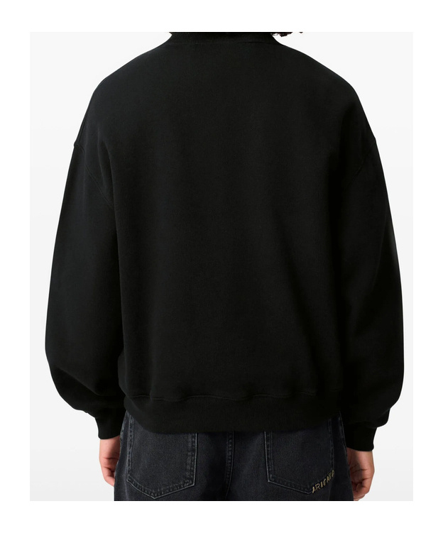 Axel Arigato Embroidered Logo Black Sweatshirt With Drop Shoulder Design In Black