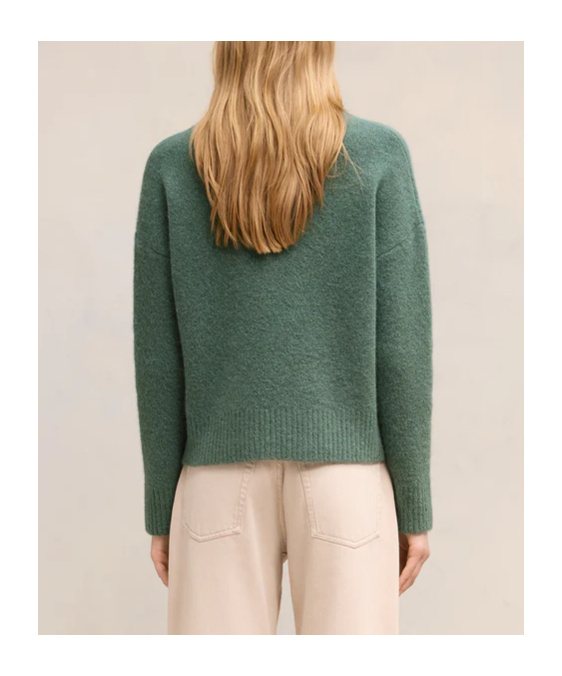 Shop Ami Alexandre Mattiussi Logo Knitted Sweater In Green