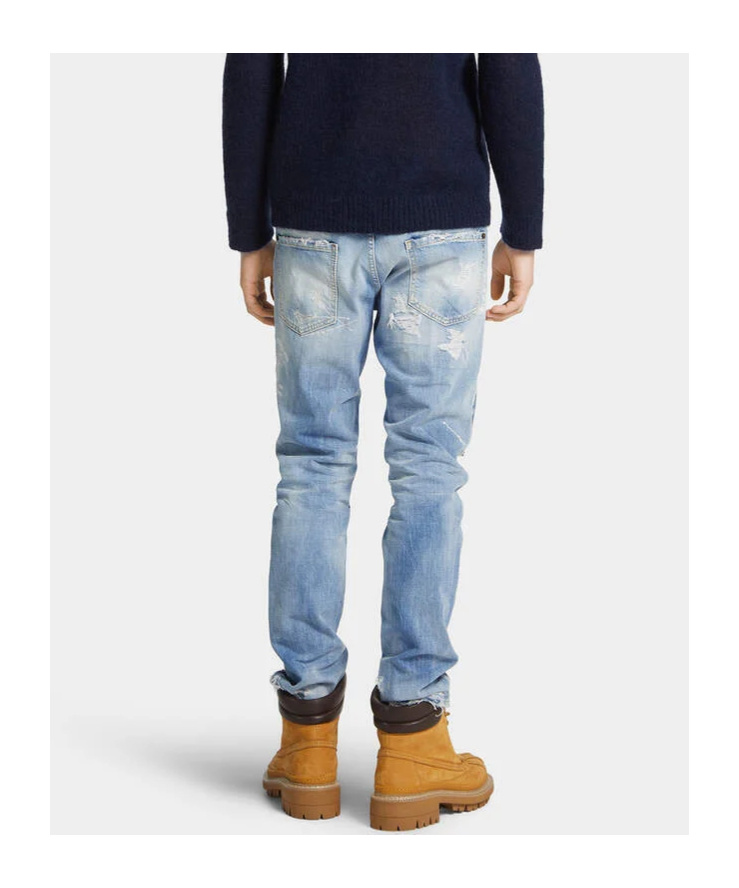 Dsquared2 Light Ripped Wash Cool Guy Jeans In Blue