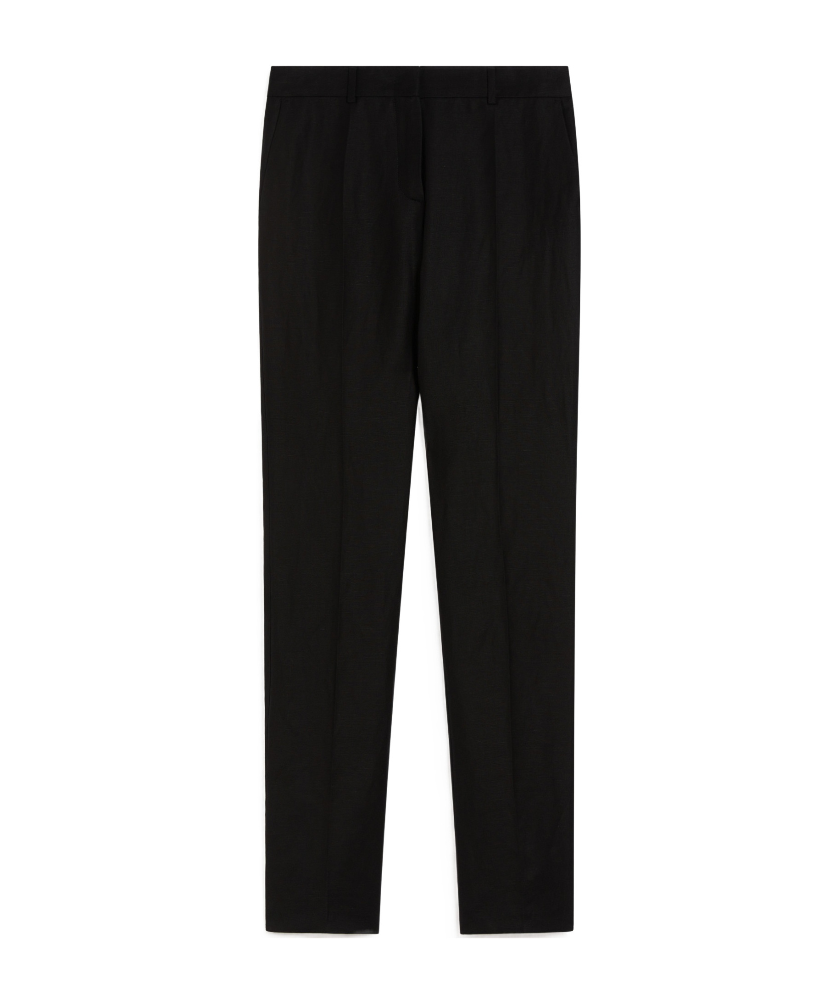 Shop Sportmax Flared Viscose And Linen Twill Trousers In Black