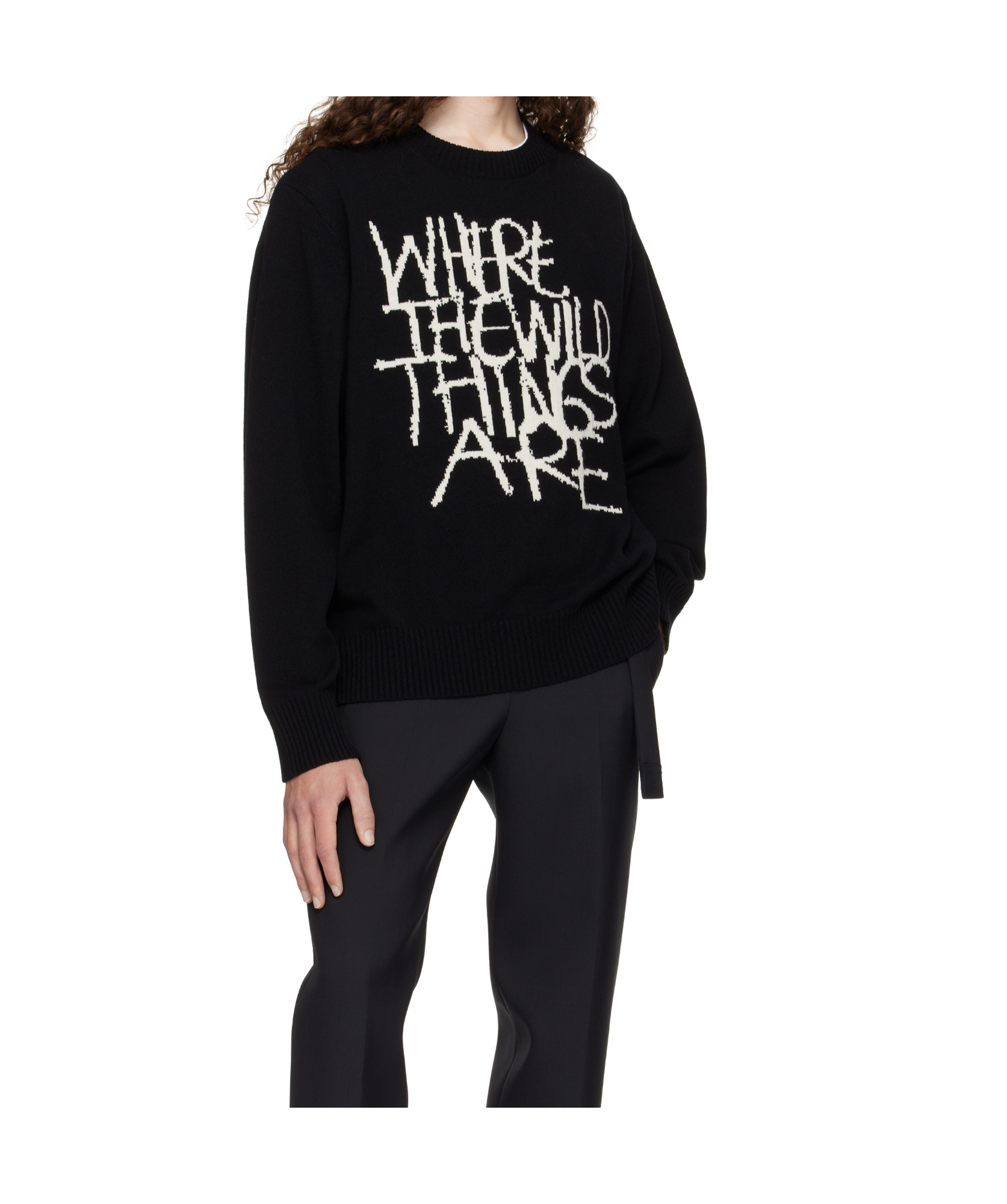 Sacai Long-sleeved Sweater In Black