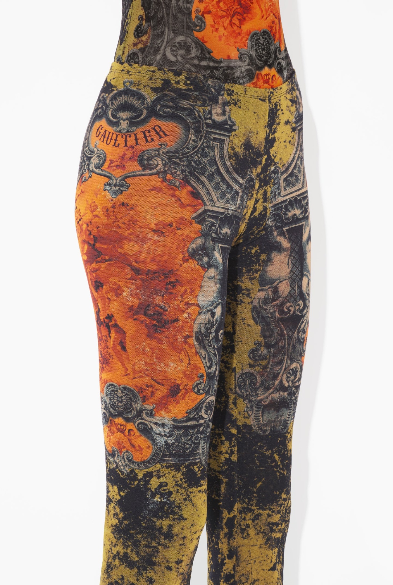Jean Paul Gaultier Women The Medaillon Print Mesh Trousers