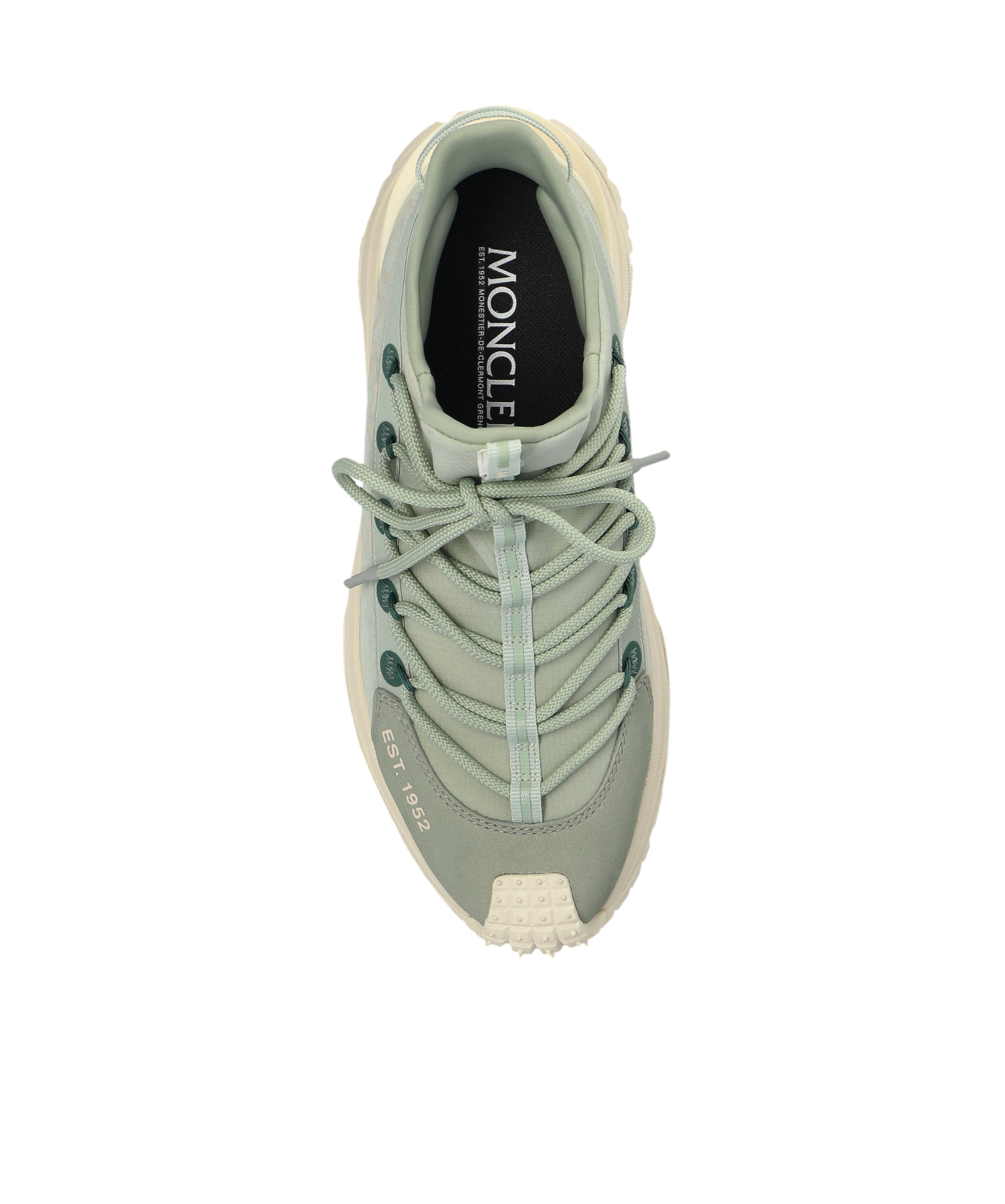 Shop Moncler Trailgrip Lite 2 Leather Suede Trainers In Green