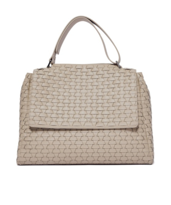 Orciani Sveva Nappa Woven Midi Leather Shoulder Bag