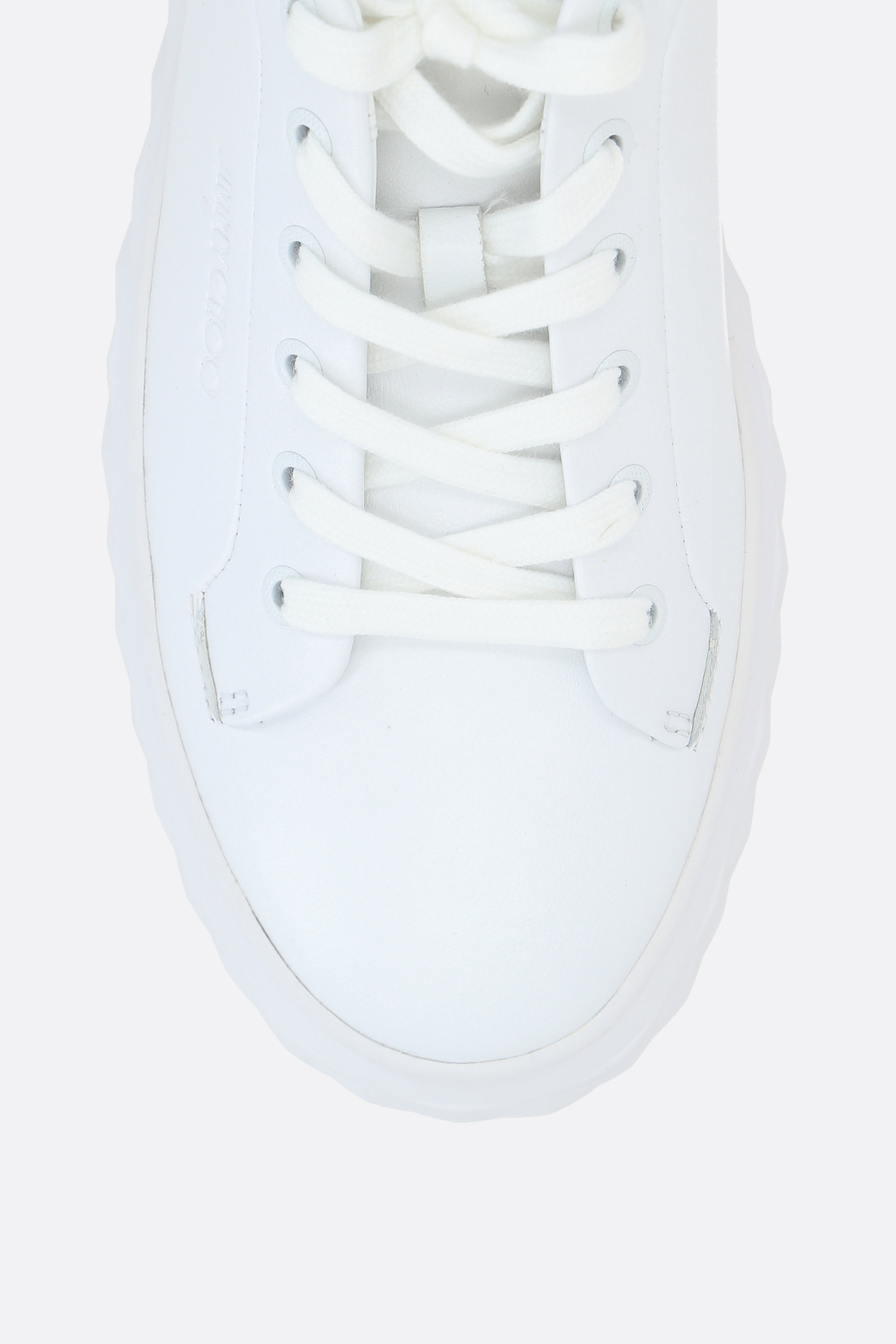 Jimmy Choo Low Top Leather Sneakers With Metallic Heel In White