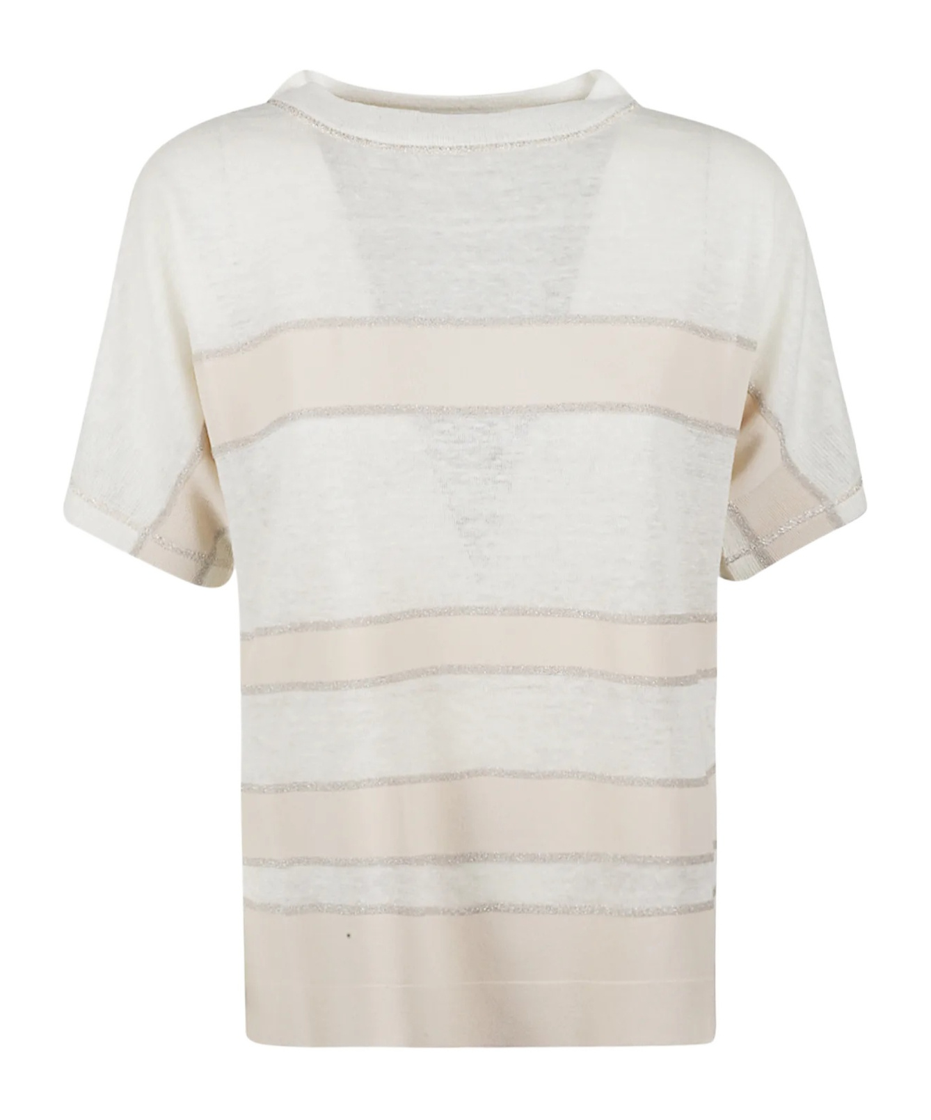 D Exterior Striped Graphic T-shirt In White