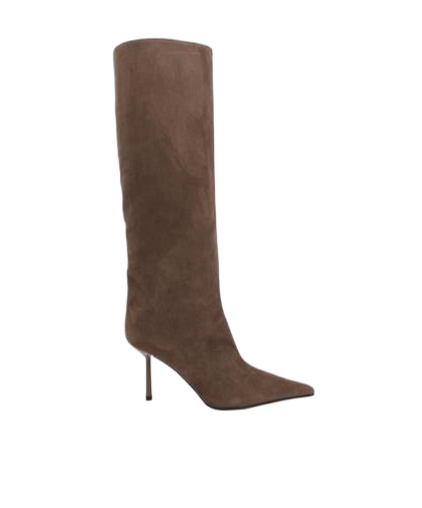 Le Silla Pointed-toe Suede Boots In Brown