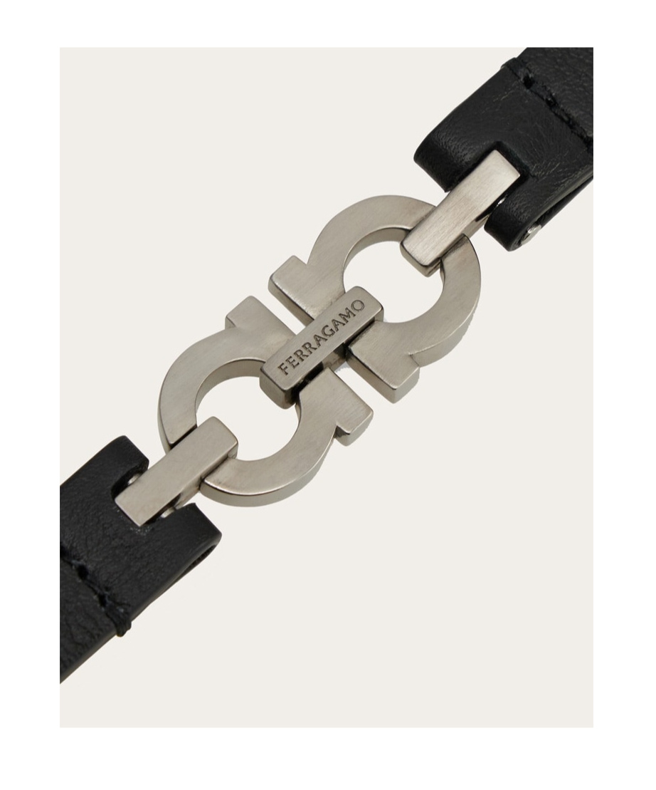 Ferragamo Double Gancini Bracelet In Black
