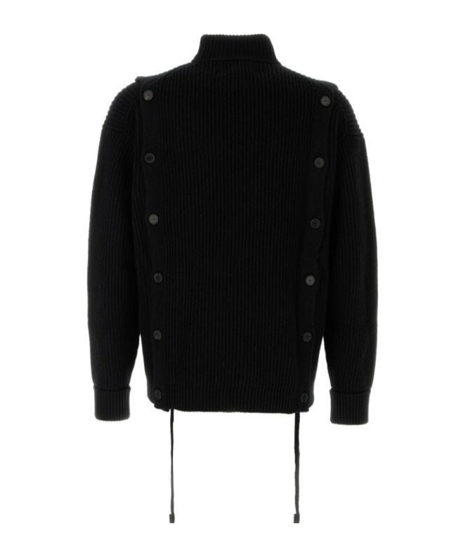 Setchu Long-sleeved Blended Sweater In Black