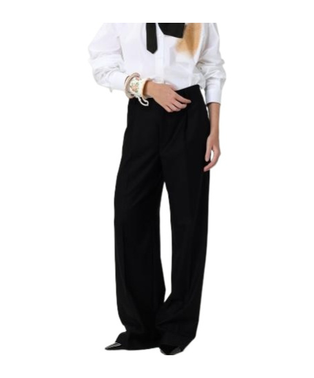 Moschino High-waisted Casual Pants In Black