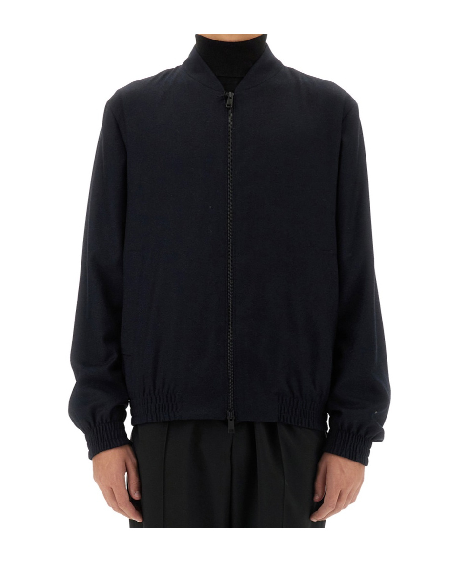 Shop Zegna Zip-up Bomber Jacket In Black