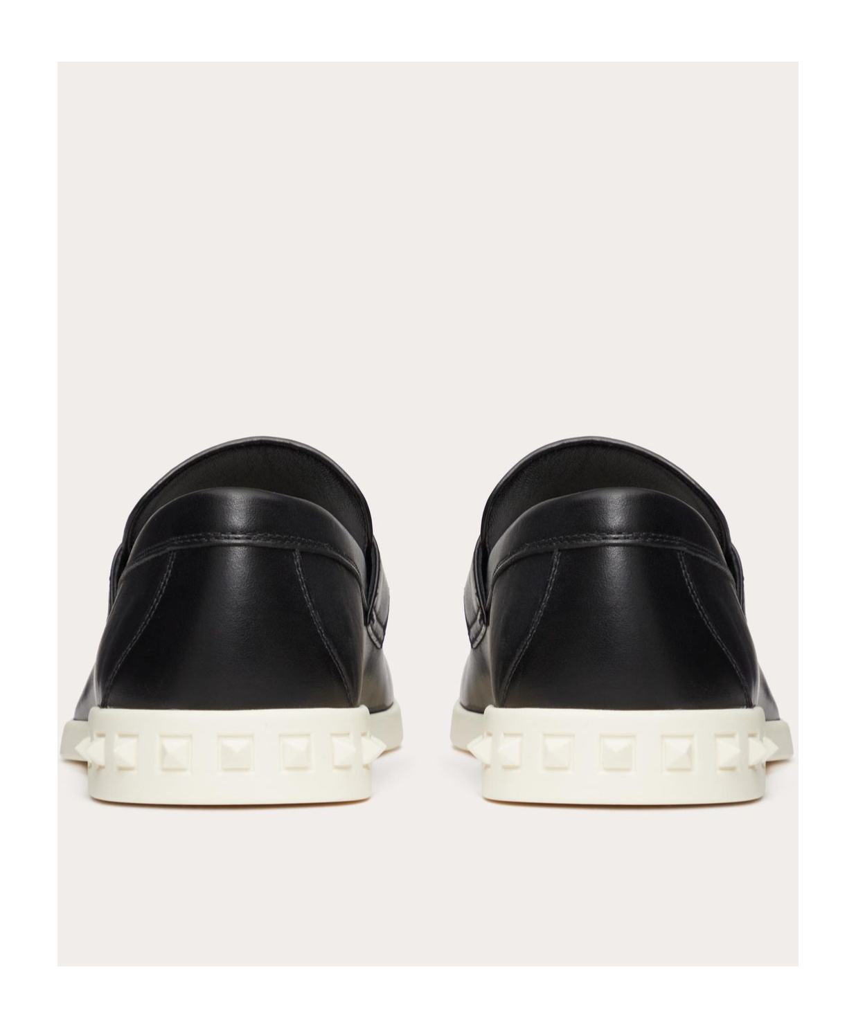 Valentino Garavani Vlogo Signature Slip-on Shoes With Rockstud Details In Black
