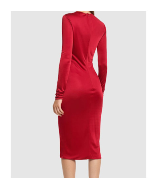 Versace Twisted Safety-pin Long-sleeve Jersey Midi Dress