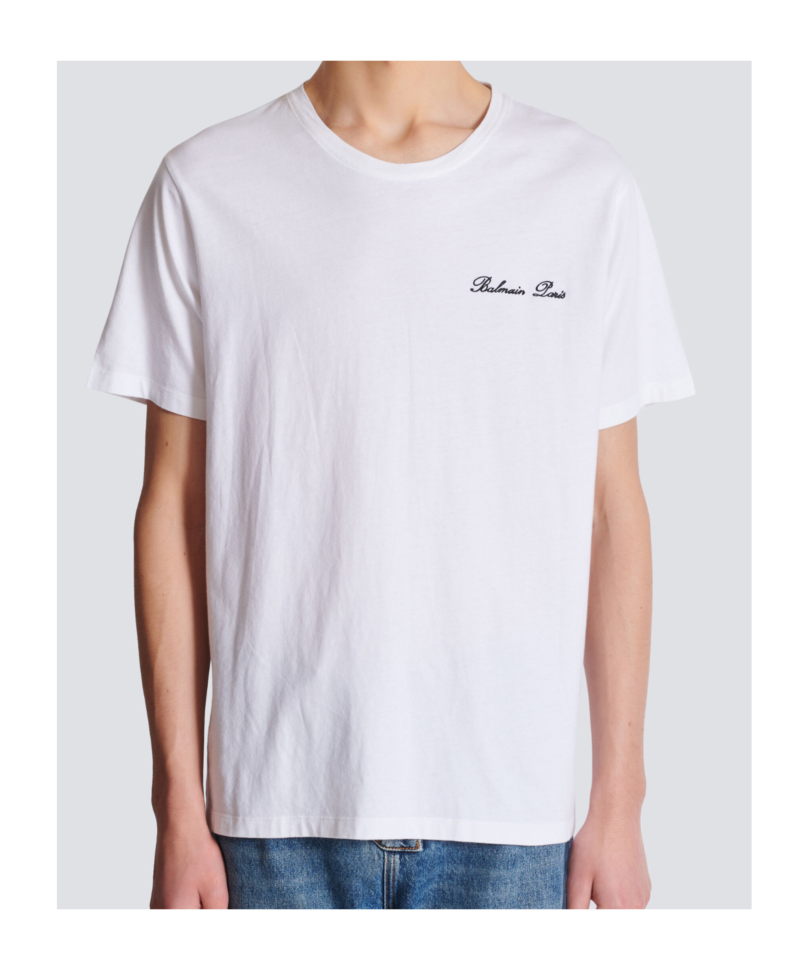 Shop Balmain Embroidered Signature T-shirt