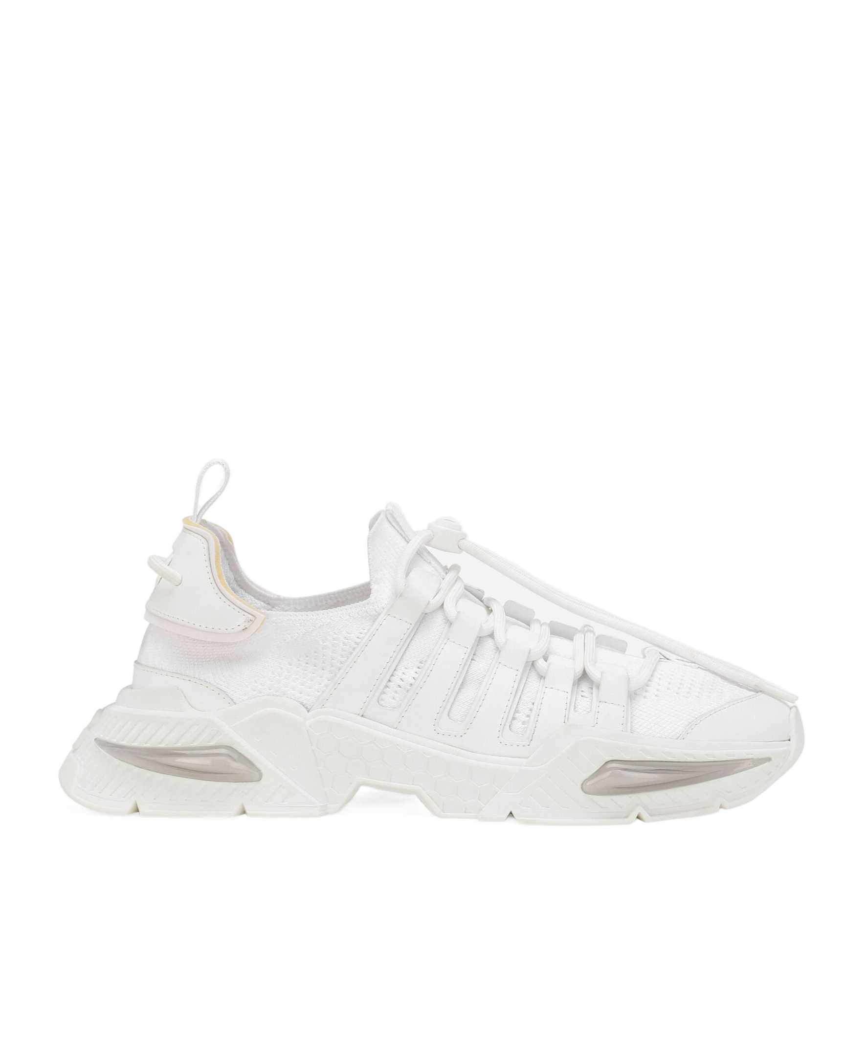 Dolce & Gabbana White Sneakers With Modern Silhouette And Unique Lacing System In White