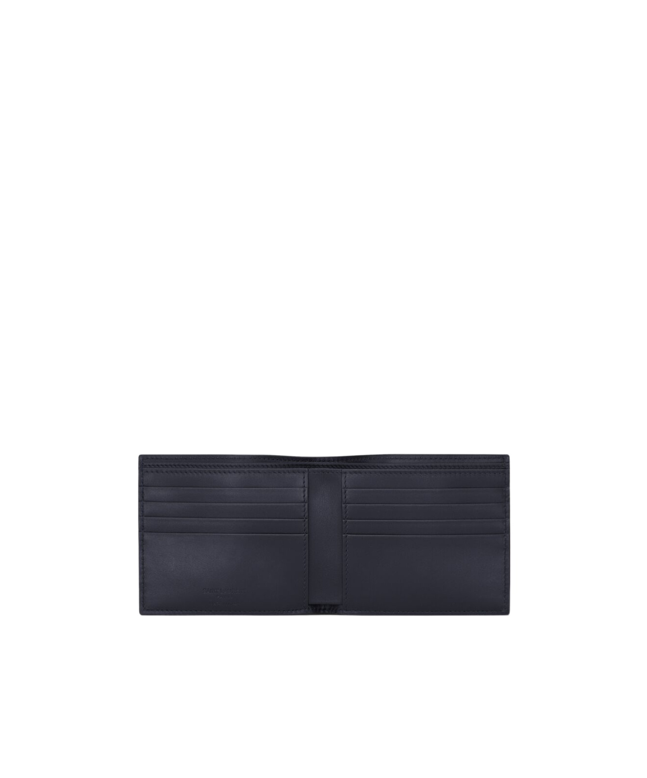 Saint Laurent Calfskin East/west Wallet In Blue