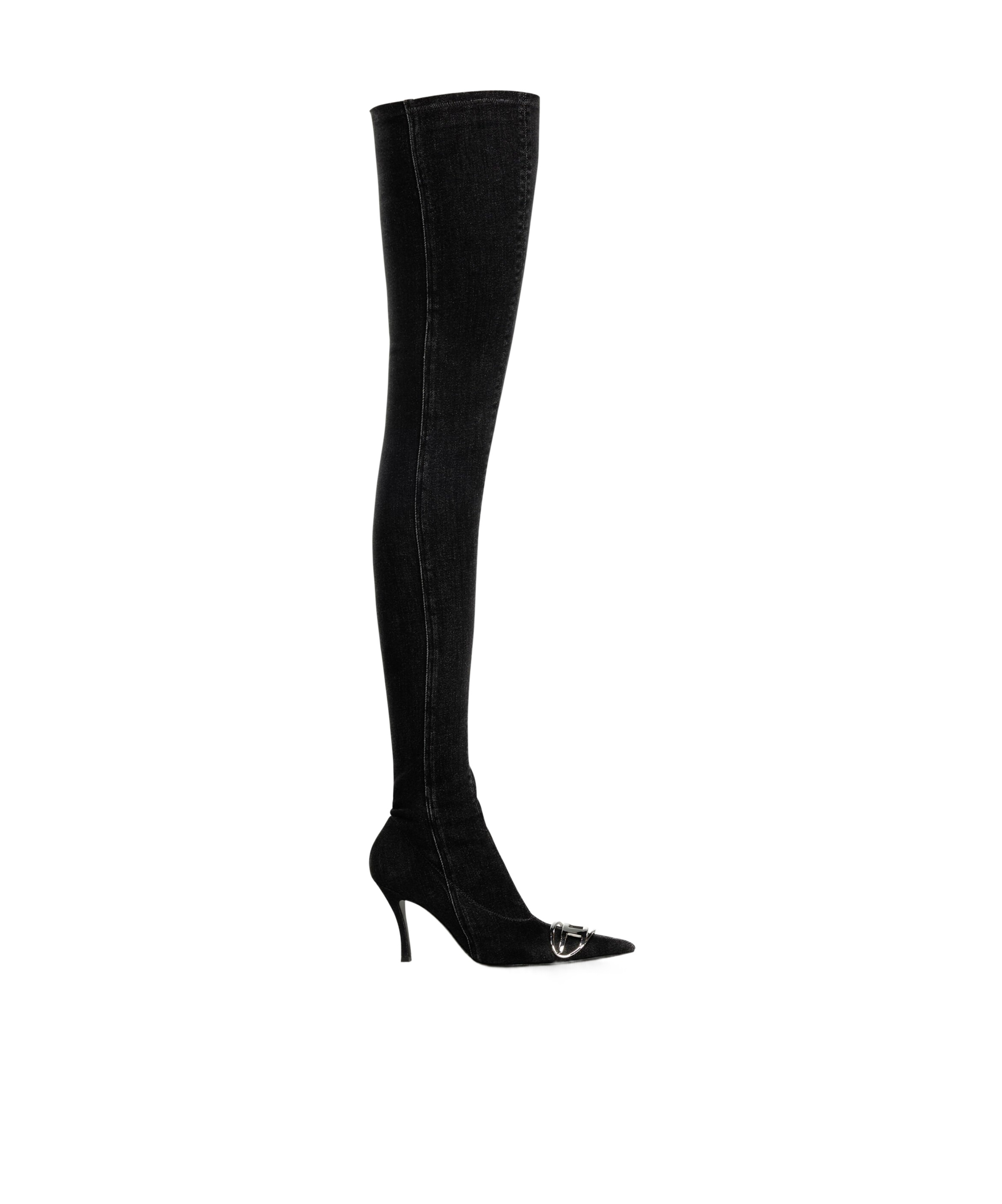 Diesel Over The Knee Boot In Black