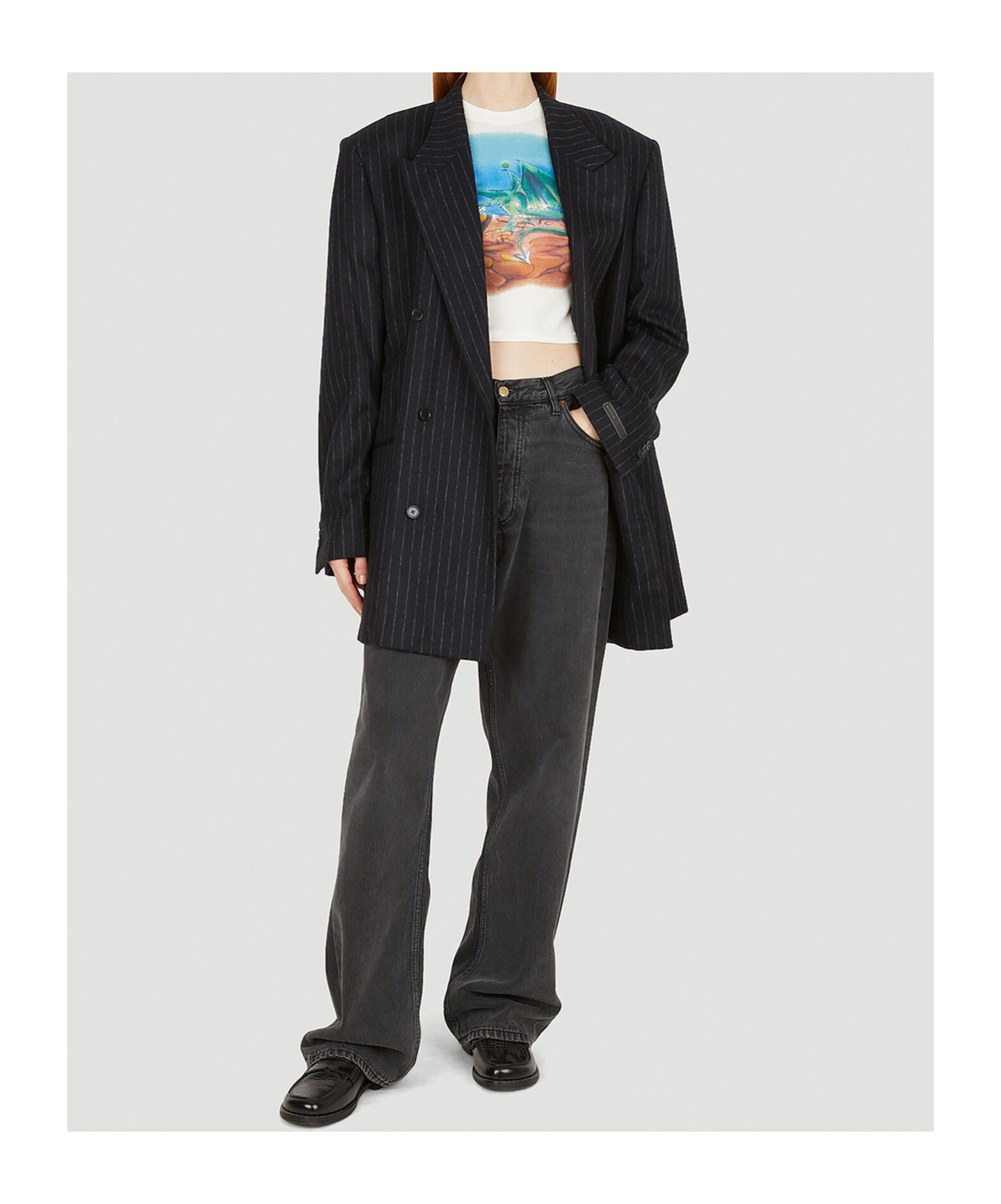Eytys Pinstripe Blazer In Black